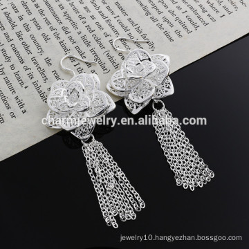 Flower Plating Earring Silver Tassel Earring Fashion Charming Earring jewelry Earring DS013